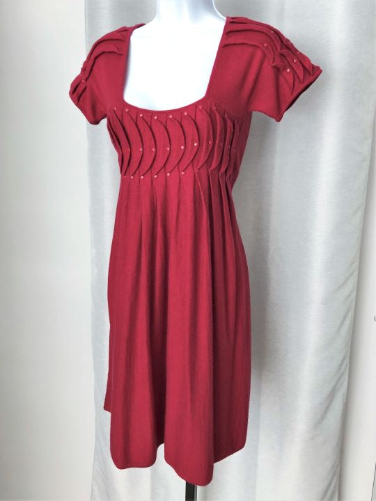 Catherine Malandrino Petite Red Knit Bead Front Red / Petite