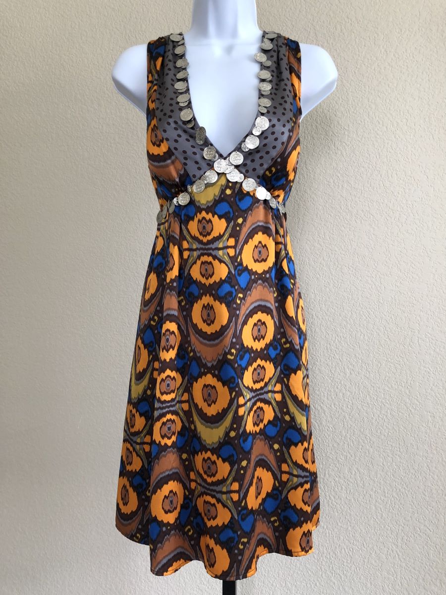 tracy reese silk dress Anthropologie Plenty Tracy Reese Silk Dress size 6 Patchwork/plaid multi  print