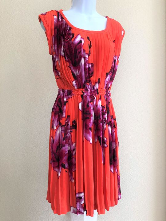 Yoana Baraschi Anthropologie SMALL Modele Coral Floral Pleated Dress FABULUX Yoana Baraschi Anthropologie SMALL Modele Coral Floral Pleated Dress FABULUX