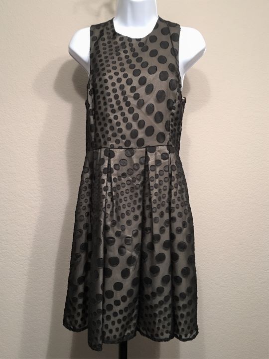 Hunter Dixon Anthropologie Size 6 Black Polka Dot Dress Black / 6