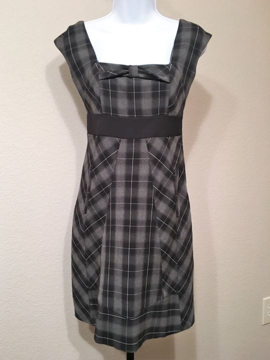 Anthropologie Moulinette Soeurs Size 2 Gray Plaid Dress Dark Gray / 2 Anthropologie Moulinette Soeurs Size 2 Gray Plaid Dress Dark Gray / 2