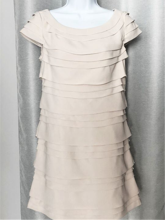 french connection beige dress French Connection Women's Cooper Linen Contrast V-Neck Midi Dress - Summer White / Ecru