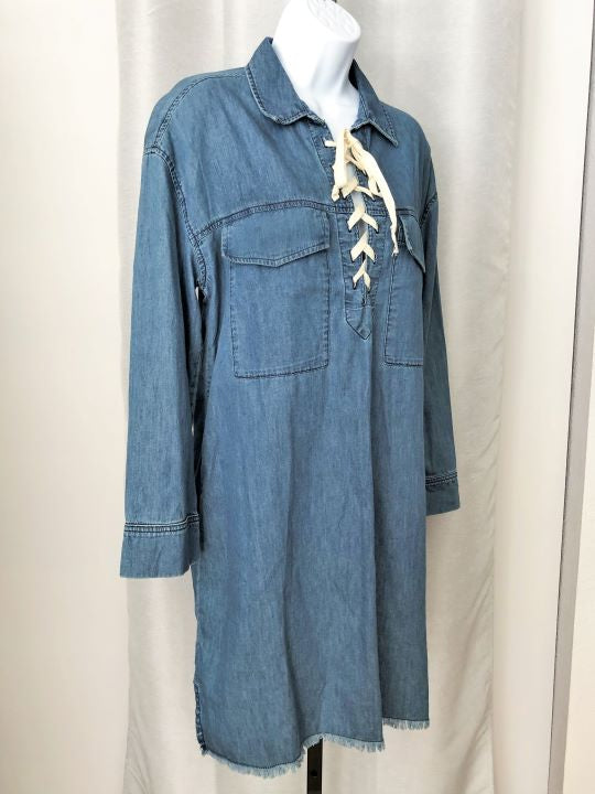 Joe's Jeans MEDIUM Blue Chambray Denim Dress  FABULUX
