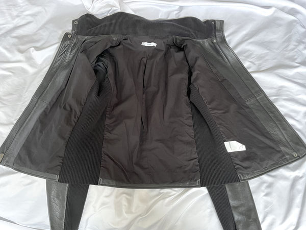 VINCE D'Agneau Size Large Black Leather Jacket