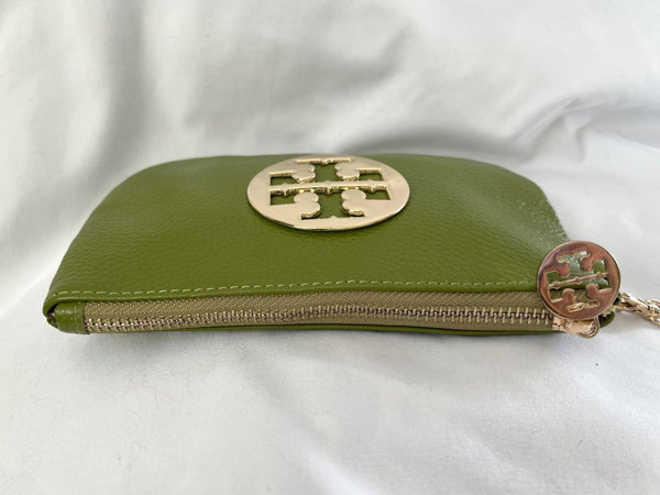 Tory Burch Green Leather Wristlet