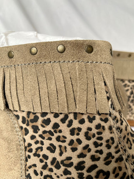 OTBT Size 8.5 Stanton Stone Leopard Print Boot - NEW