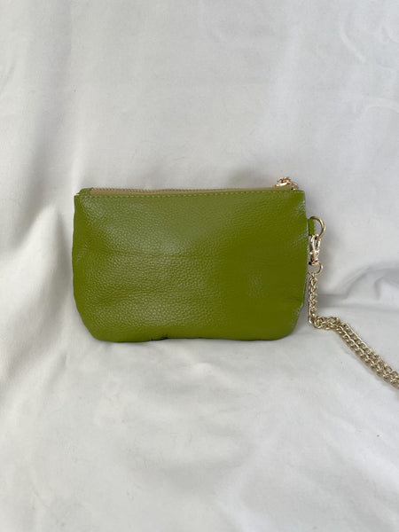 Tory Burch Green Leather Wristlet