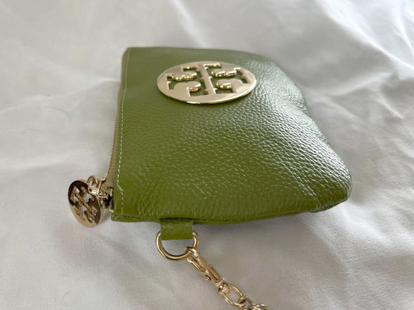 Tory Burch Green Leather Wristlet