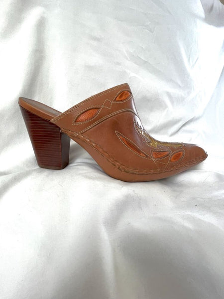 Frye Phoenix Size 10 Brown Clog Mules