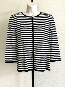 St. John MEDIUM Vintage Striped Wool Blend Cardigan