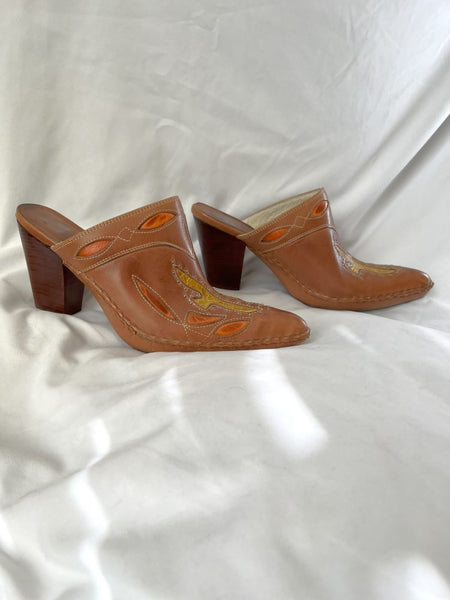 Frye Phoenix Size 10 Brown Clog Mules