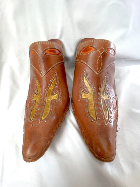 Frye Phoenix Size 10 Brown Clog Mules