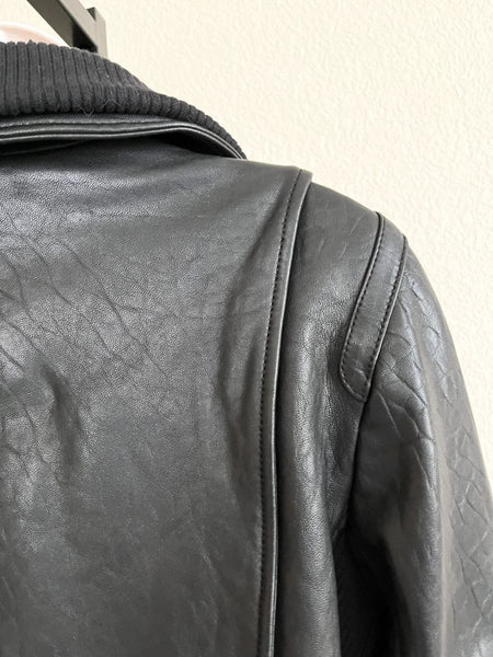 VINCE D'Agneau Size Large Black Leather Jacket - $1,100 RETAIL