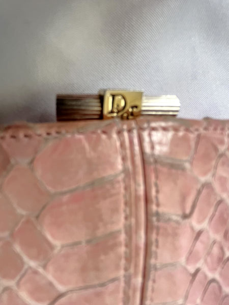 Christian Dior Authentic Pink Vintage Snakeskin Wallet