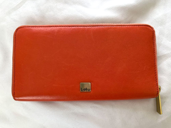 kooba Orange Leather Wallet