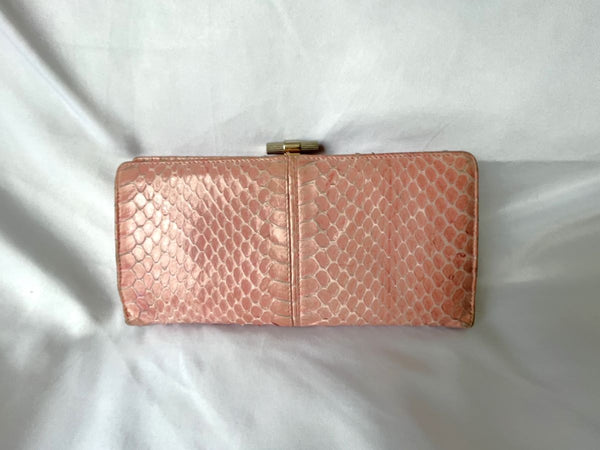 Christian Dior Authentic Pink Vintage Snakeskin Wallet