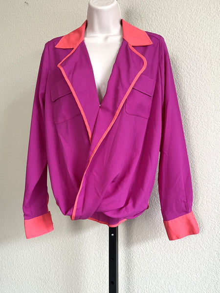 Hutch Neiman Marcus NEW SMALL Magenta Wrap Top