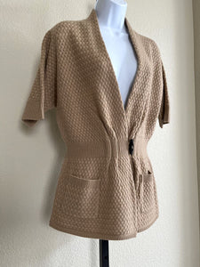 Neiman Marcus LARGE Tan Cashmere Cardigan