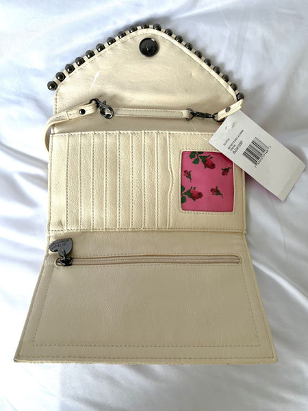 Betsey Johnson NEW Ball and Chain Cream Clutch Wallet