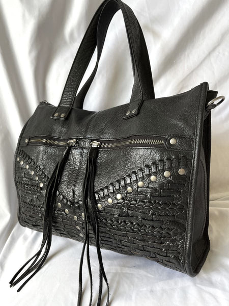 Day & Mood Black Zipper Fringe Bag