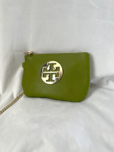 Tory Burch Green Leather Wristlet