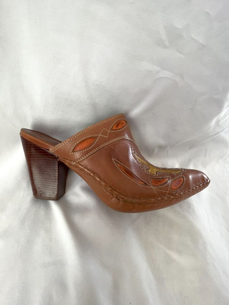 Frye Phoenix Size 10 Brown Clog Mules