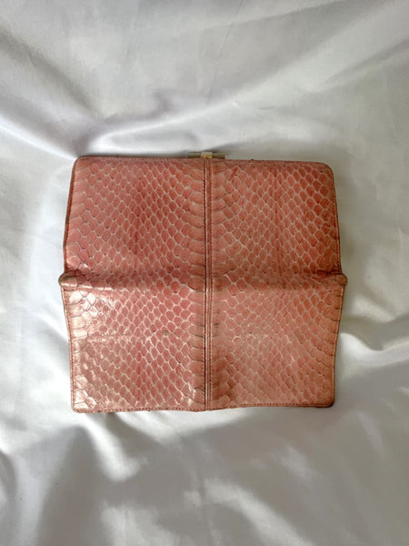 Christian Dior Authentic Pink Vintage Snakeskin Wallet