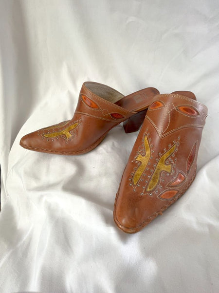 Frye Phoenix Size 10 Brown Clog Mules