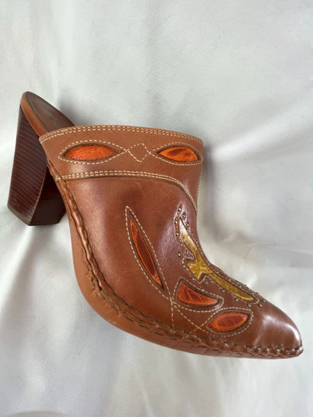 Frye Phoenix Size 10 Brown Clog Mules