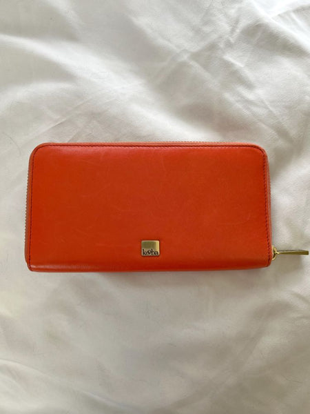 kooba Orange Leather Wallet