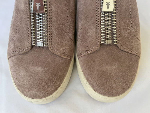 Frye Size 9.5 Lena Mauve Suede Zip Mules