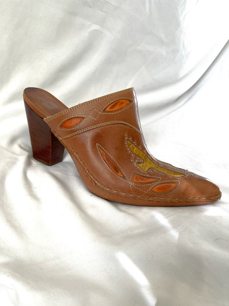 Frye Phoenix Size 10 Brown Clog Mules