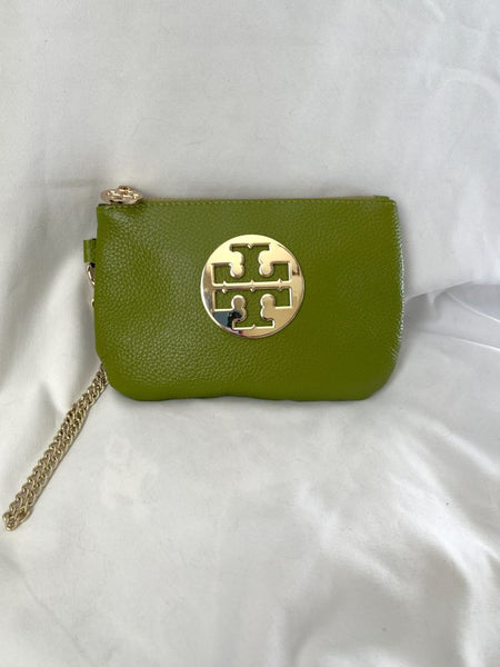 Tory Burch Green Leather Wristlet