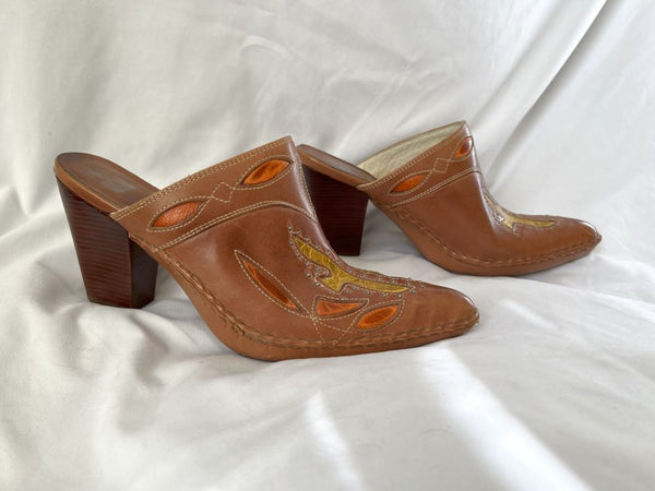 Frye Phoenix Size 10 Brown Clog Mules