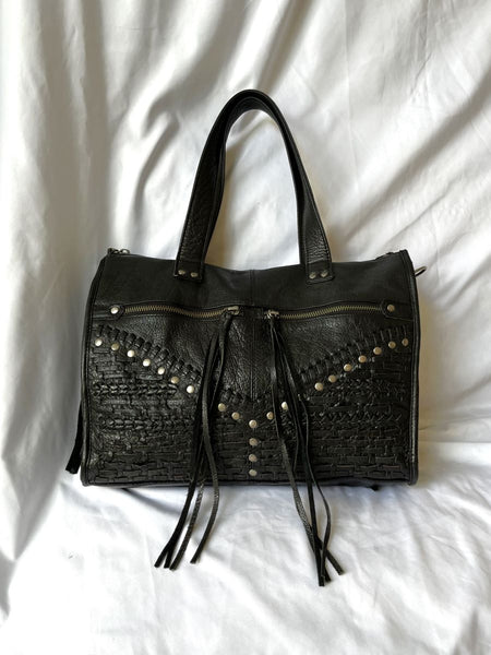 Day & Mood Black Zipper Fringe Bag