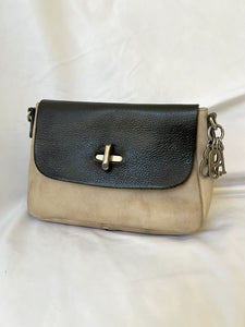 a.s.98 Cream and Black Mini Crossbody Bag