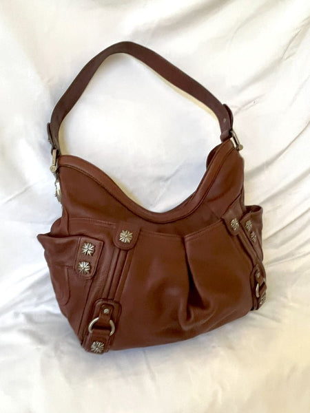 B Makowsky Brown Leather Shoulder Bag