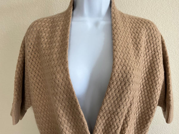 Neiman Marcus LARGE Tan Cashmere Cardigan