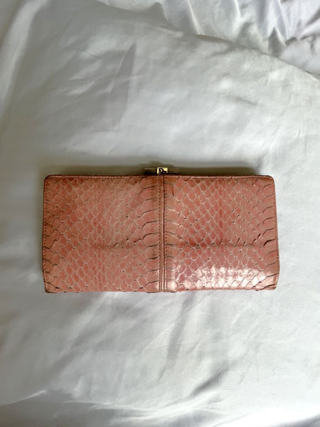 Christian Dior Authentic Pink Vintage Snakeskin Wallet