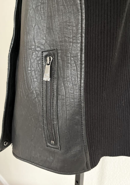 VINCE D'Agneau Size Large Black Leather Jacket