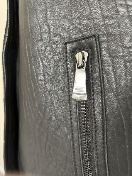 VINCE D'Agneau Size Large Black Leather Jacket