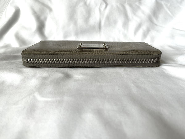 Michael Kors Gray Snakeskin Jet Set Leather Wallet