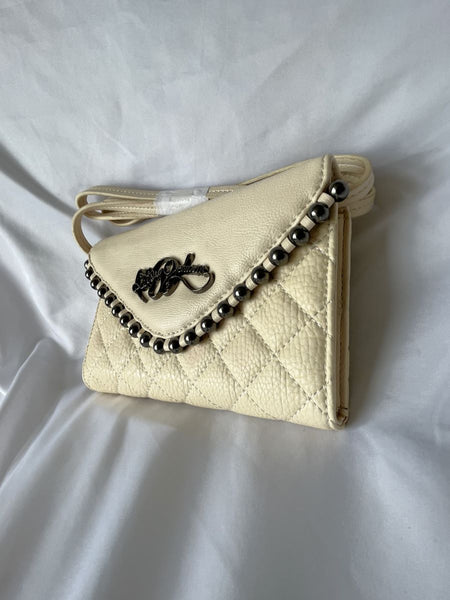 Betsey Johnson NEW Ball and Chain Cream Clutch Wallet