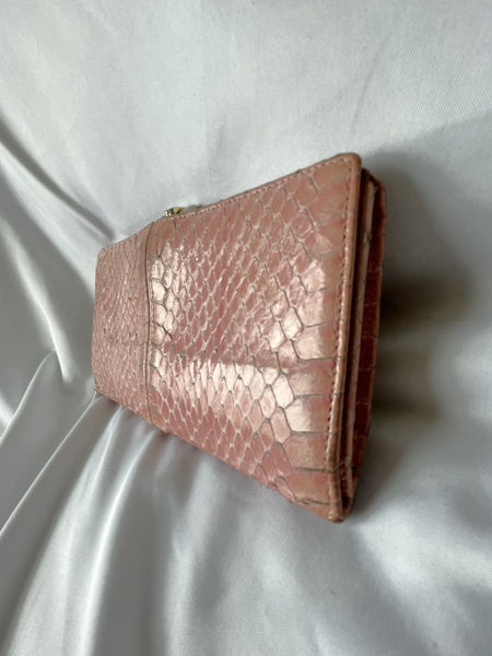 Christian Dior Authentic Pink Vintage Snakeskin Wallet