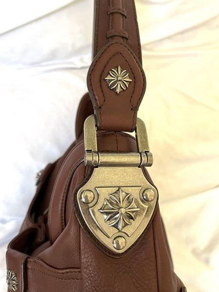 B Makowsky Brown Leather Shoulder Bag