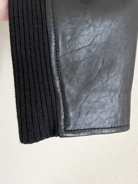 VINCE D'Agneau Size Large Black Leather Jacket
