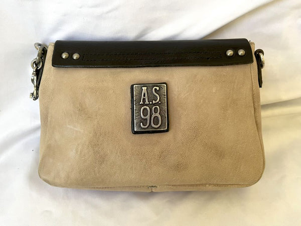 a.s.98 Cream and Black Mini Crossbody Bag