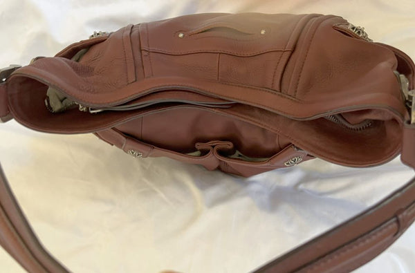 B Makowsky Brown Leather Shoulder Bag