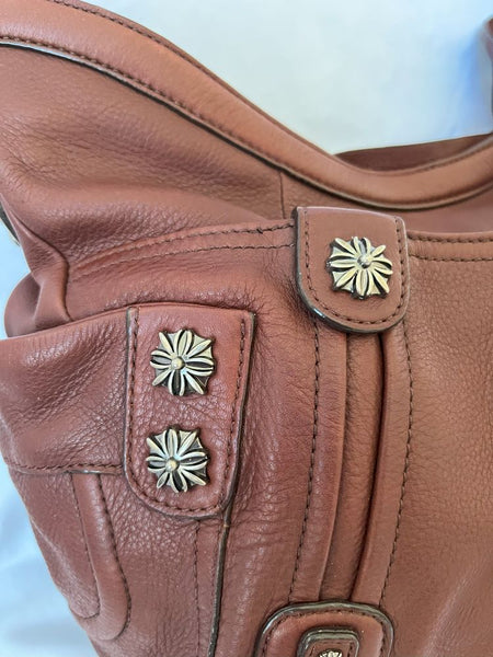 B Makowsky Brown Leather Shoulder Bag