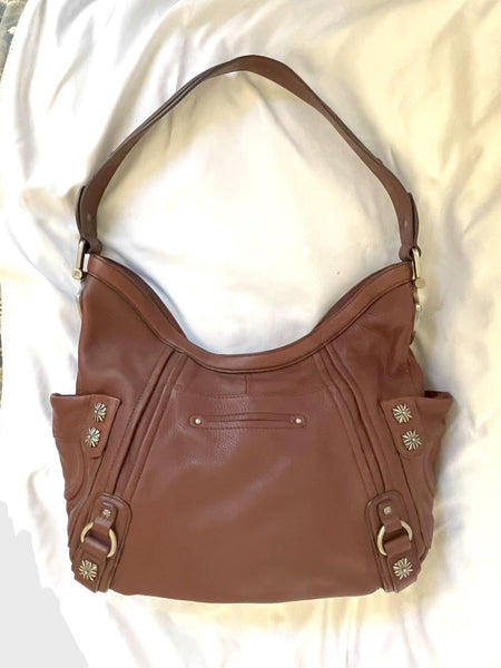 B Makowsky Brown Leather Shoulder Bag